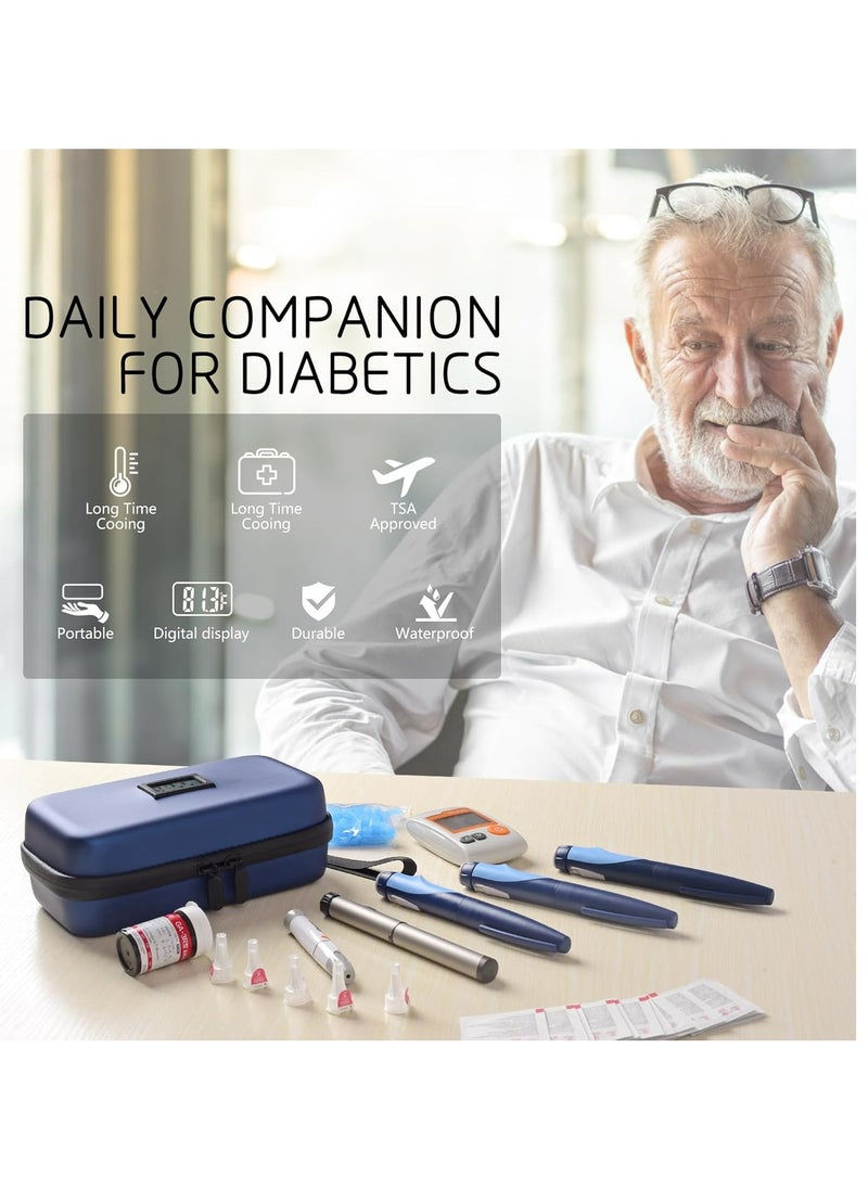 Halamine 24-Hour Insulin Cooling Travel Case with Thermometer, TSA Approved Travel Refrigerator for Medications with Temperature Display, Diabetes Travel Bag  ,for Daily Life and Travel  - Image 3