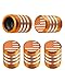 DECURCAR Tire Valve Stem Caps 5 Pack Tire Air Caps Metal with Plastic Liner Corrosion Resistant LeakProof American Flag for Car Truck Motorcycle Bike Orange - Image 2