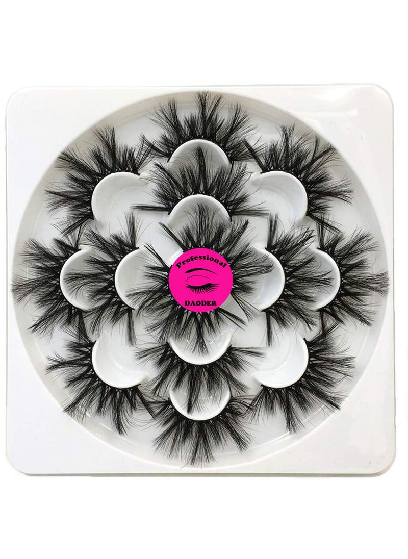 DAODER DAODER Lashes 25mm Mink Fluffy Thick Long Big Wispy False Eyelashes Dramatic Light Soft Bold Fake Eye Lashes Pack of 7 Pairs 