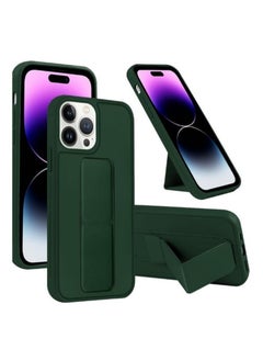 iPhone 16 Pro Max Green Magnetic Car Mount Kickstand Case – Premium Silicone with Vertical & Horizontal Hand Strap and Multi-Stand Functionality