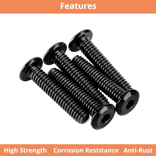 Hmevsafinect 16 Pack M6 x 25 mm Flat Head Hex Socket Cap Screws Bolts, 304 Stainless Steel 18-8 Black Oxide, Connector Bolts Screws for Furniture, Full Thread (M6 x 25mm 16PCS) - Image 4