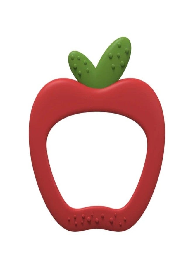 Joystick Baby Fruit Shape Silicone Teether, BPA Free, Apple Strawberry Mango Pear Design, Sensory Chew Toy for Boys and Girls, 3+ Months (Apple) - Image 1