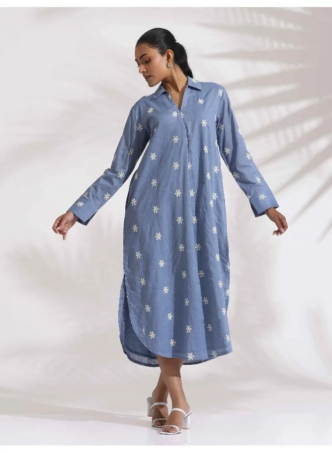 trueBrowns Floral Chambray Dress