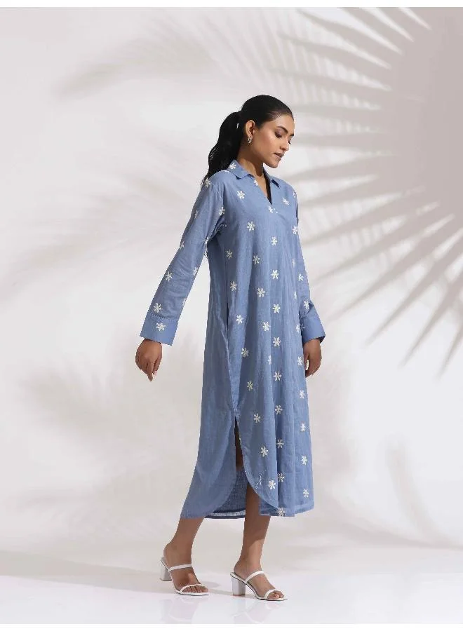 trueBrowns Floral Chambray Dress