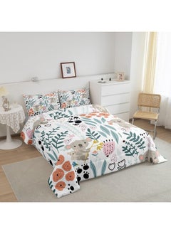 Erosebridal Erosebridal Kawaii Koala Bedding Set, Cartoon Koala Comforter Set Twin, Cute Love Heart Leaf Flower Comforter Set for Kids Girls Boys, Paw Print Animals Quilt Duvet Insert with 1 Pillow Case  - Image 2