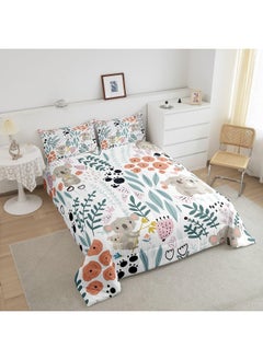 Erosebridal Erosebridal Kawaii Koala Bedding Set, Cartoon Koala Comforter Set Twin, Cute Love Heart Leaf Flower Comforter Set for Kids Girls Boys, Paw Print Animals Quilt Duvet Insert with 1 Pillow Case  - Image 3