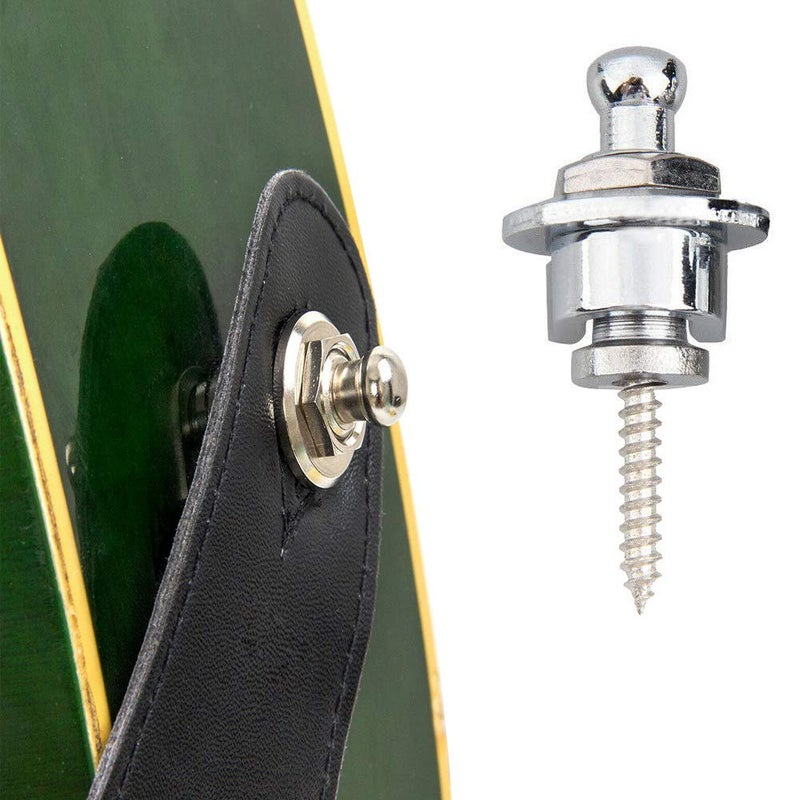Eyech 4Pcs Guitar Strap Locks Set, Quick Release Security Guitar Straplock Button for Guitar Bass Silver - Image 3