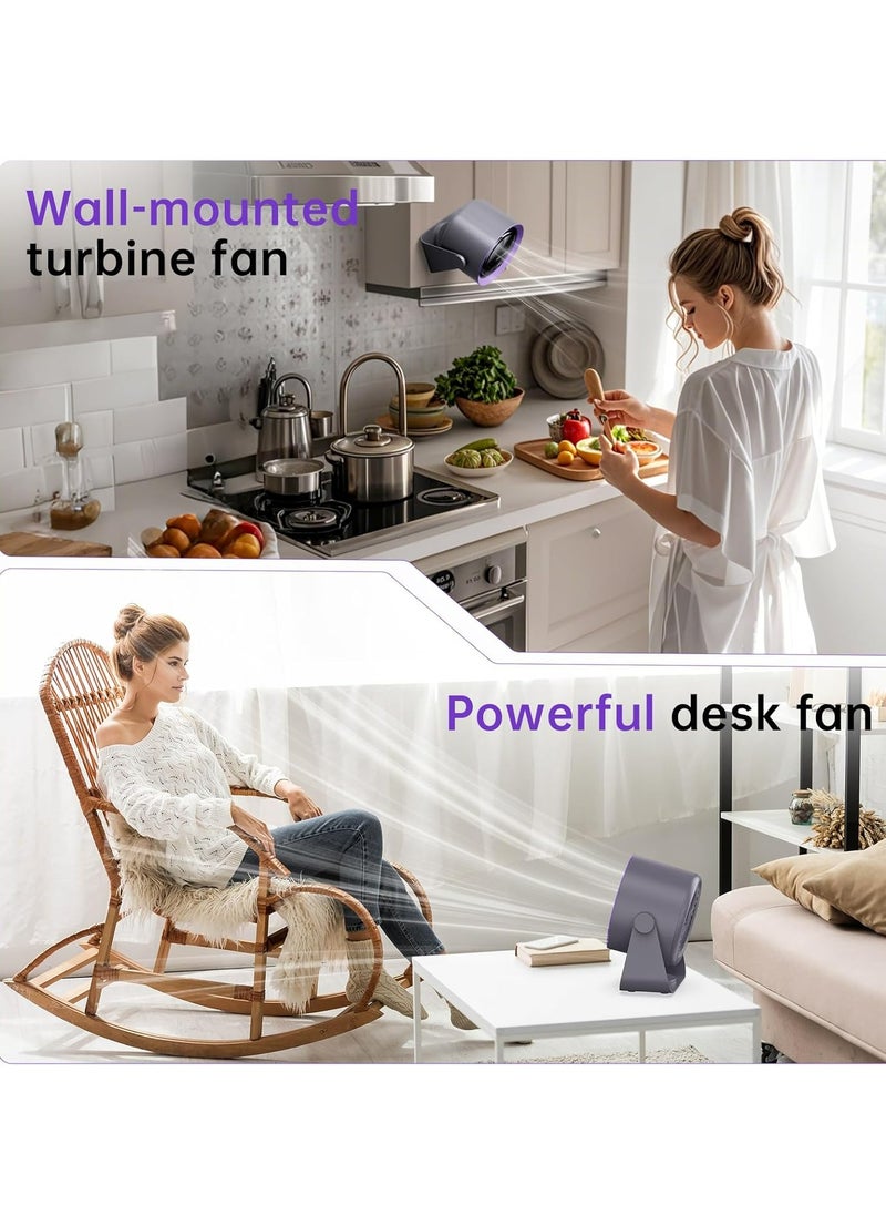Joyelink USB Desk Fan with LED Display, 5-Speed Adjustable Powerful Airflow, 90° Manual Up-Down Tilt, Compact Hangable Table Fan for Bedroom, Office, Dorm, Kitchen, Living Room, and Home  - Image 4
