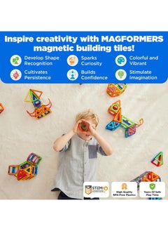 Basic 42-Piece Set | Magnetic Tiles Building Blocks, Educational Kit, Stem Toy Set | Magnetic Building Tiles For Kids To Develop Problem-Solving Abilities And Shape Recognition