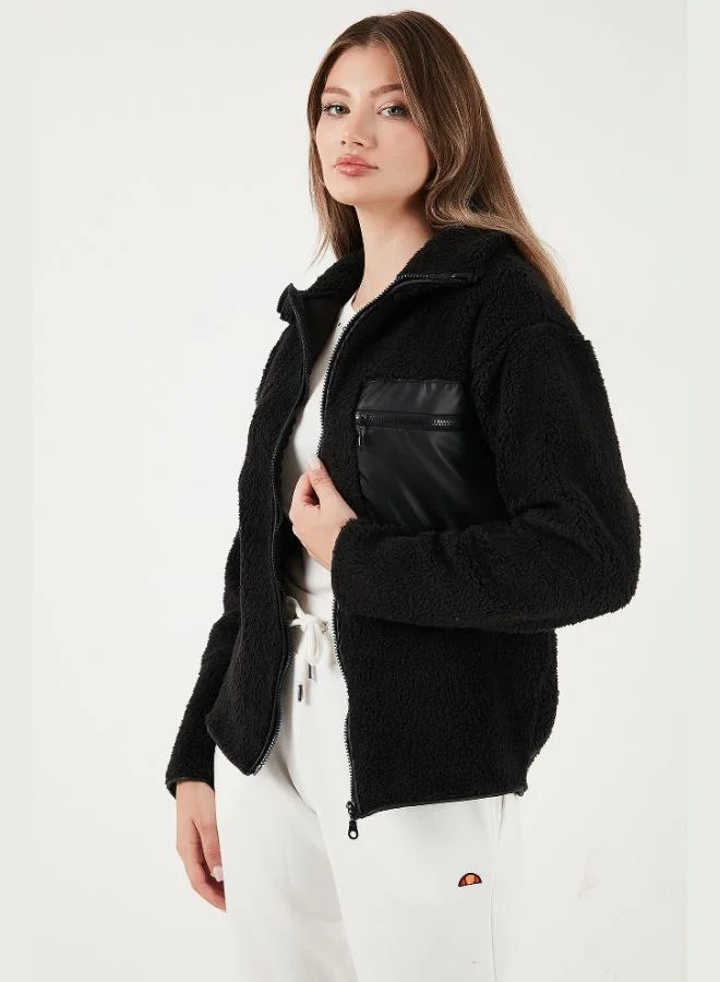 ليلا كارديجان ليلا بقصة عادية وياقة كلاسيكية وجيب صدر تفصيلي، صوف نسائي، بولار