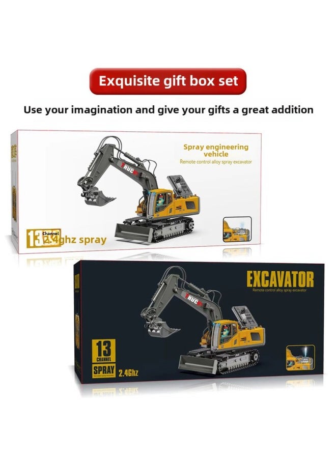 Generic - 9-way 2.4g Remote Control Excavator Automobile Engineering Vehicle Chinese And English Color Box Dirt Cart Dump Truck Toy Car-Color:★Huge 15 Command Crane★White -Proportion:1 Rechargeable Battery - Image 1