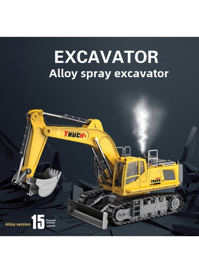 Generic - 9-way 2.4g Remote Control Excavator Automobile Engineering Vehicle Chinese And English Color Box Dirt Cart Dump Truck Toy Car-Color:★Huge 15 Command Crane★White -Proportion:1 Rechargeable Battery - Image 1