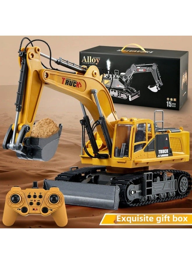 Generic - 9-way 2.4g Remote Control Excavator Automobile Engineering Vehicle Chinese And English Color Box Dirt Cart Dump Truck Toy Car-Color:★Huge 15 Command Crane★White -Proportion:1 Rechargeable Battery - Image 1