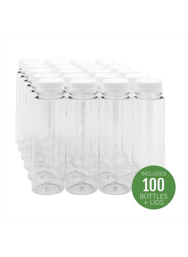 Restaurantware 8-OZ Cylindrical Plastic Juice Bottles - Cold Pressed Clear Food Grade PET Bottles with Tamper Evident Safety Cap: for Cafes & Catering Events - Disposable & Eco-Friendly - 100-CT  - Image 4