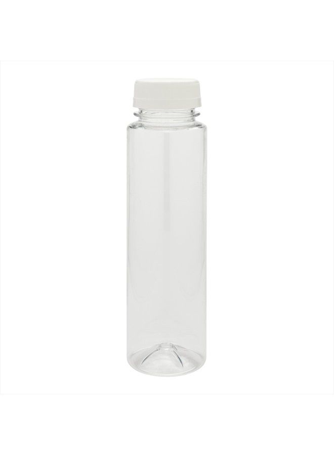 Restaurantware 8-OZ Cylindrical Plastic Juice Bottles - Cold Pressed Clear Food Grade PET Bottles with Tamper Evident Safety Cap: for Cafes & Catering Events - Disposable & Eco-Friendly - 100-CT  - Image 2