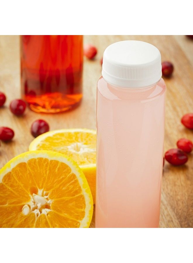 Restaurantware 8-OZ Cylindrical Plastic Juice Bottles - Cold Pressed Clear Food Grade PET Bottles with Tamper Evident Safety Cap: for Cafes & Catering Events - Disposable & Eco-Friendly - 100-CT  - Image 3