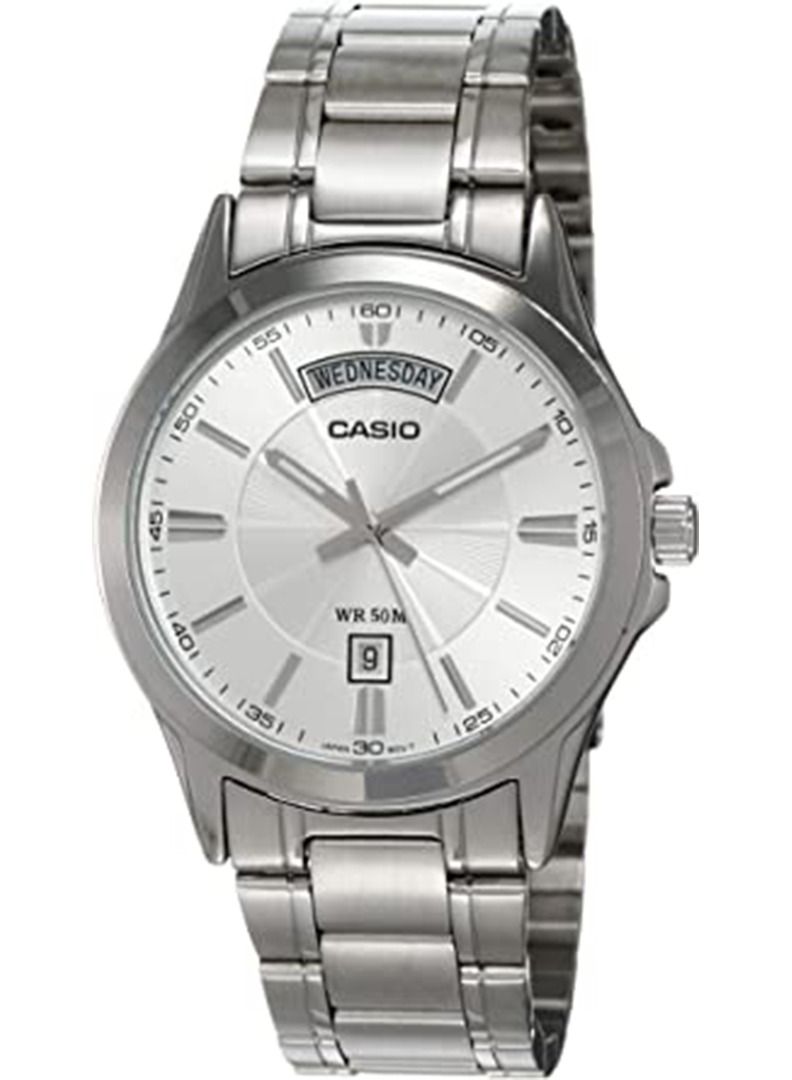 كاسيو Men's Enticer Analog Watch MTP-1381D-7A - 47 mm - Silver - Image 1
