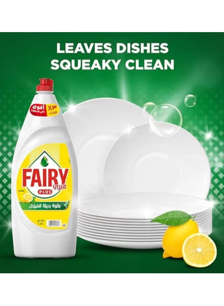 Fairy Liquid Plus Soap Lemon Dishwashing With Bleach Alternative Power Of Two Pieces 800ml - Image 2