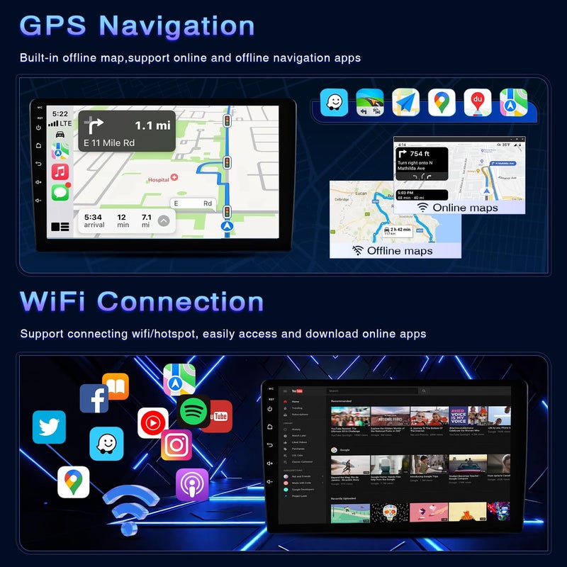IKASEFU 9" Car Radio for Hyundai Santa Fe IX45 2013 2014 2015 2016 2017 with Wireless Carplay Android Auto [2+32G] Bluetooth Screen with FM GPS RDS Backup Camera - Image 5