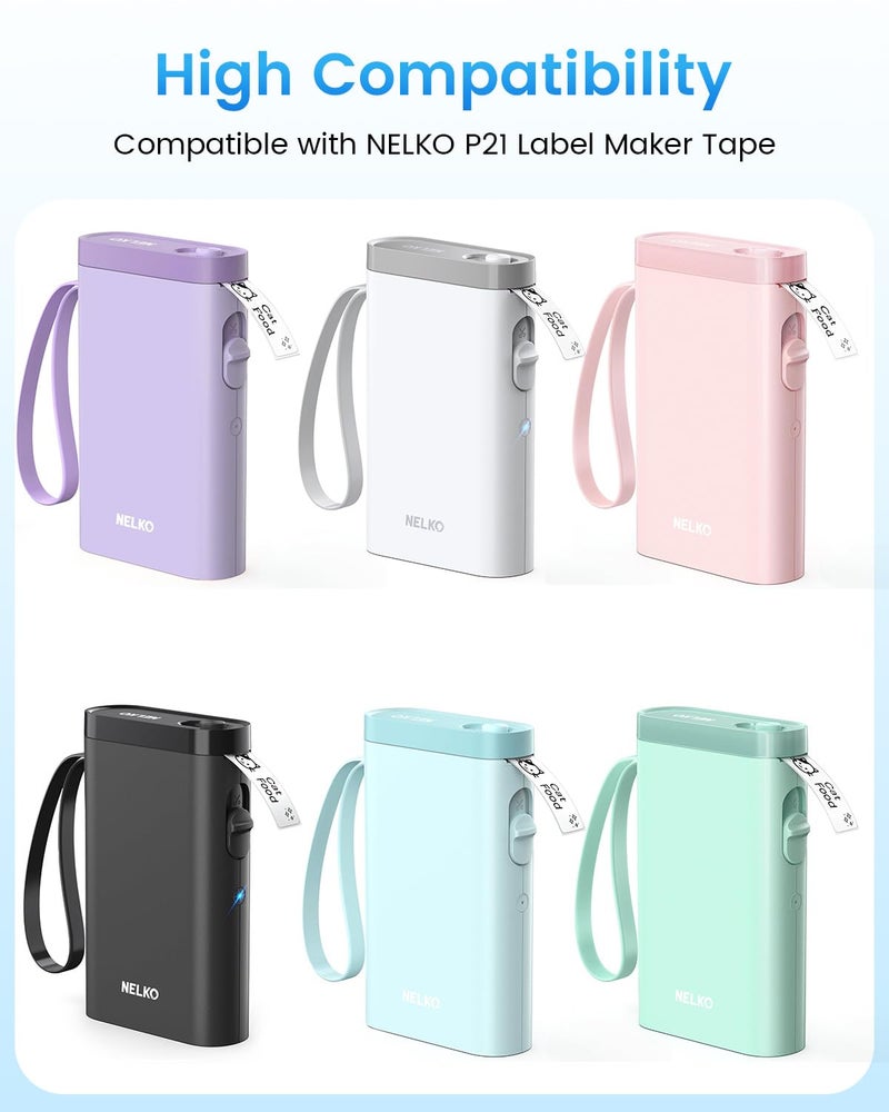 odolpin 6 Rolls Compatible with Nelko P21 Label Maker Tape, 14x40mm, Thermal Label Tape Replace for Nelko P21,NADAIIN N12,ORGBRO X1,ORGSTA S001, POLONO P31S Label Maker 180 Labels/Roll - Image 3