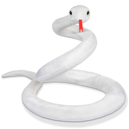 GDZRDFLH Stuffed Snake Animal 80 in Snake Plush Large Giant Stuffed Animals Snake Lifelike Cute Stuffed Animals for Birthday Present Party Prank Prop White - Image 1