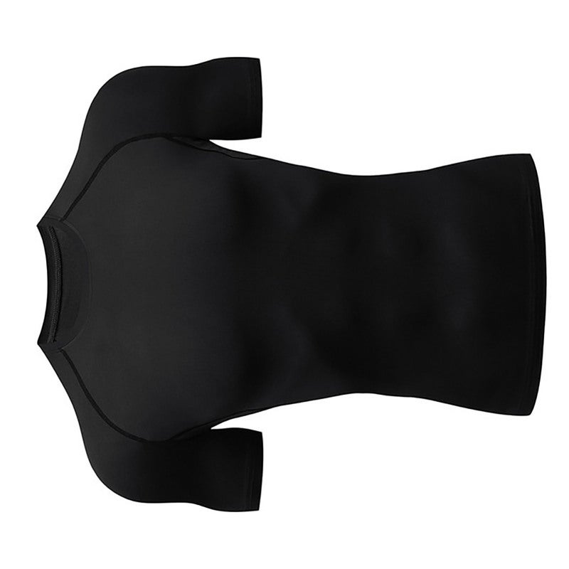 Men's Compression Shirt: L Black Quick Dry Elastic Fabric - Skin Friendly Athletic Compression Top for Gym Running Training Workout - Image 3