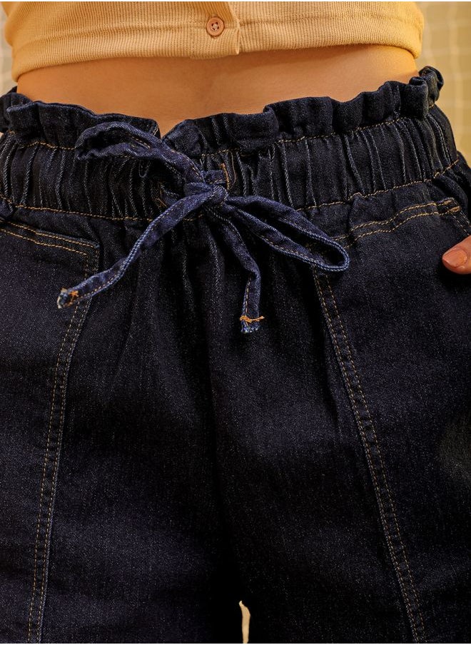 Freehand - Women Slim Fit Casual Solid Denim Shorts - Image 1