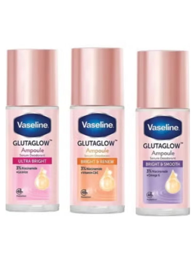 Vaseline Glutaglow Set of Ultra, Renew and Smooth Bright Ampoule Serum Deodorant each 45ml