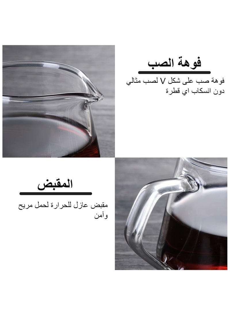 INVEIN - V60 Coffee Server 01, 360 ml Borosilicate Glass Coffee Pot, Transparent without Lid with Heat-Resistant Handle, Perfect for Dripping and Serving Coffee - Image 1