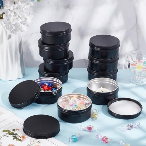 BENECREAT 10PCS 5oz Round Tin Cans Screw Top Aluminum Tins for Lip Balm, Scrubs, Spices, Candies, Tea, Summer Travel, Cosmetic Box and Nail Art Supplies - Image 5