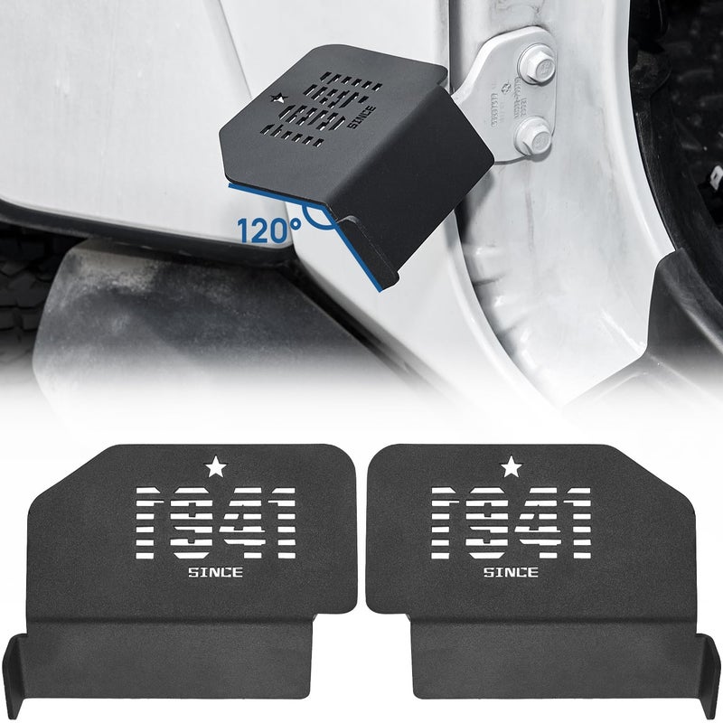 JOYTUTUS Upgraded 120 Wrangler Foot Pegs Compatible with Wrangler JK JL Gladiator JT 2007 to 2025Exterior Door Hinge Foot Rest Pedals 1941 Pattern