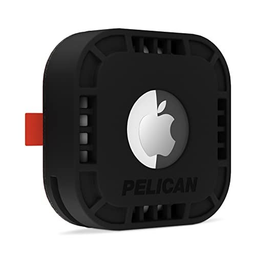 Pelican Protector - Airtag Holder/Case with 3M Adhesive Sticker [1 Pack] Protective Shockproof Cover for Apple Air tag - Hidden Stick On Mount for Bike Wallet Travel TV Remote Car Luggage - Black - Image 1