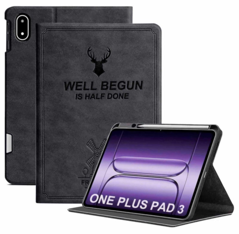 ProElite Case Cover for OnePlus Pad 3 13.2 inch 2025 Case, Deer Flip case Cover for OnePlus Pad 3 13.2 inch 2025 Case with Pen Holder, Black - Image 1