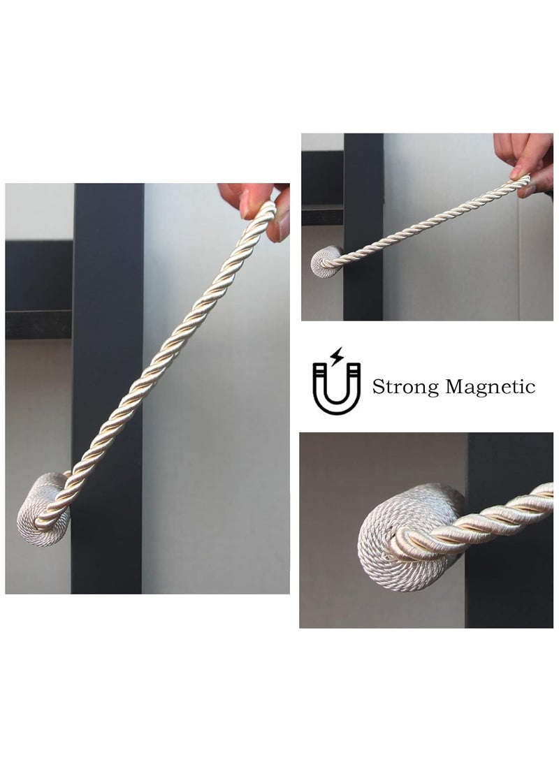 NANAO Magnetic Curtain Tiebacks 2 Pack Beige Curtain Rope Tieback Curtain Holders for Drapes Modern Tie Backs Decorative Curtain Holdbacks - Image 4