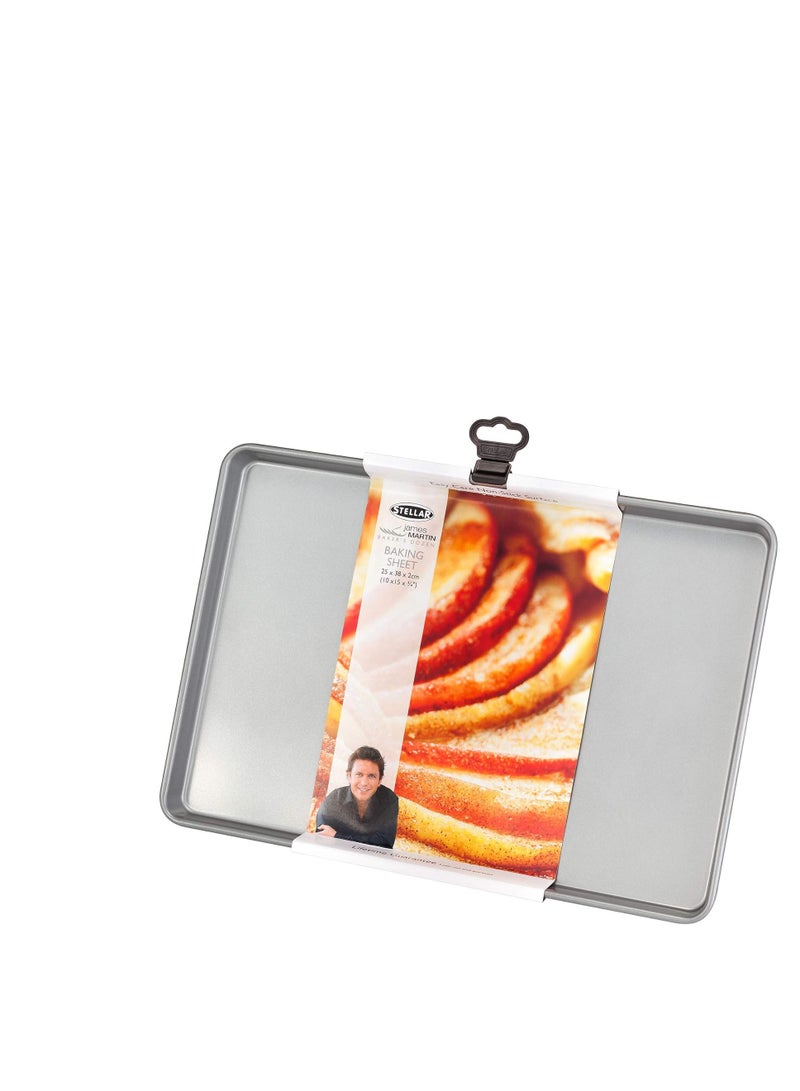 ستيلار صينية خبز غير لاصقة من ستيلار جيمس مارتن SJM54، فولاذ عالي الجودة، آمنة للاستخدام في غسالة الأطباق 38 سم × 25 سم × 2 سم - Image 1