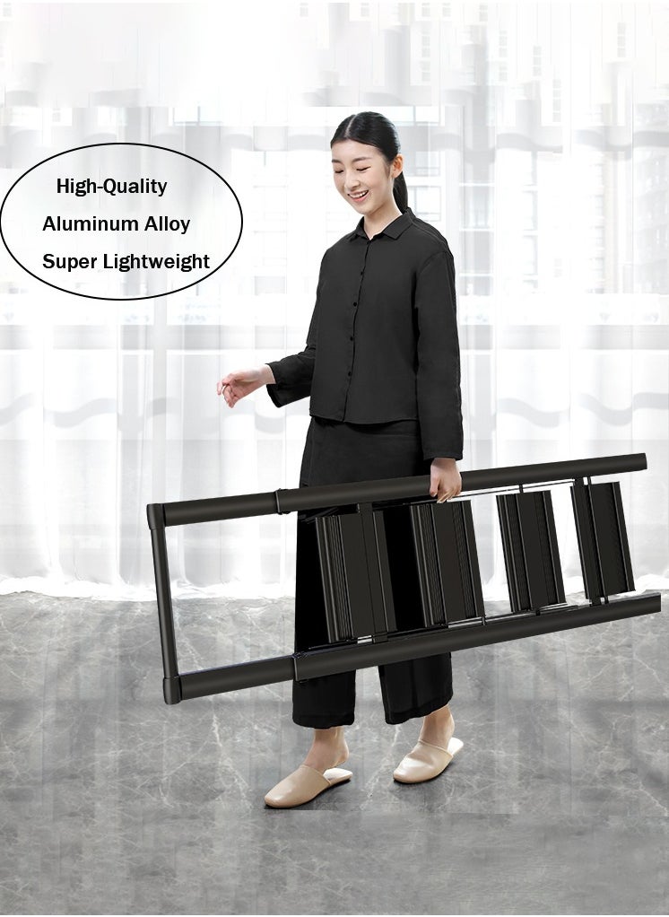 SUNRISE - SUNRISE 4 Step Ladder Aluminum Folding  Step Stool with Convenient Handgrip Lightweight Step Ladder with Anti-Slip Sturdy Pedal for Home Kitchen and Office - Image 1