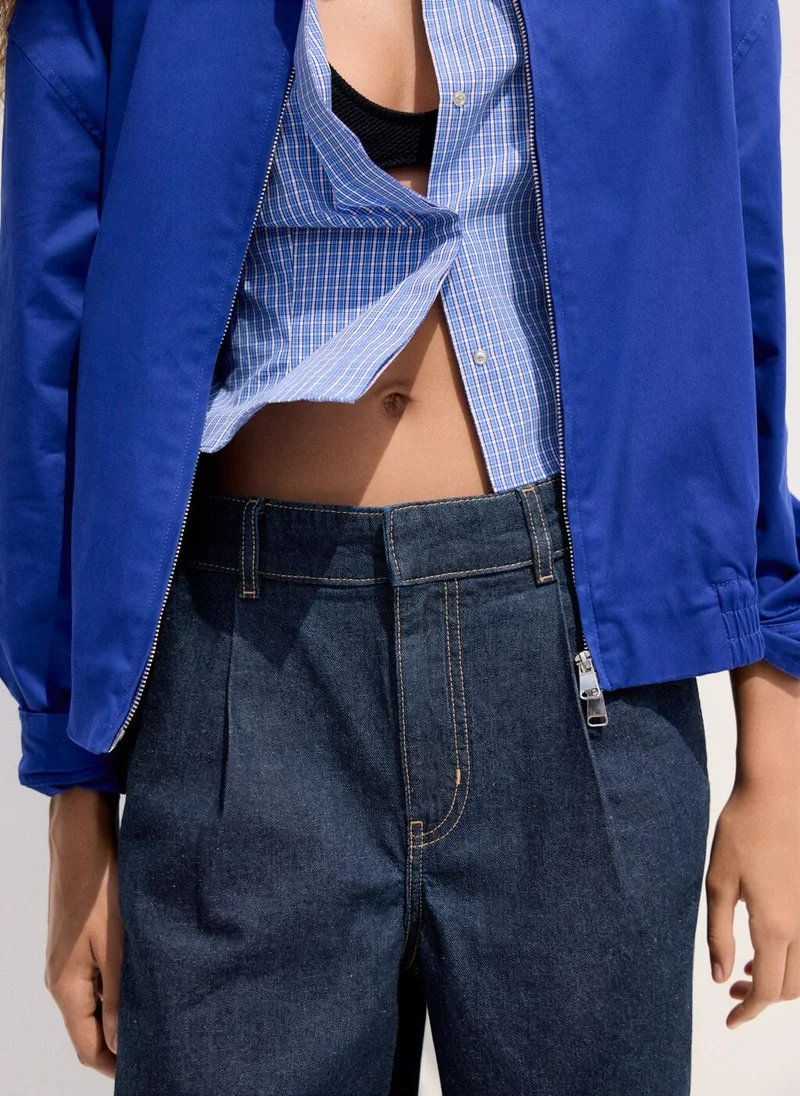 Mango TS-TEJANO SOFT Mid-Rise Denim Bermuda Shorts With Pleats for Women | Best Price UAE
