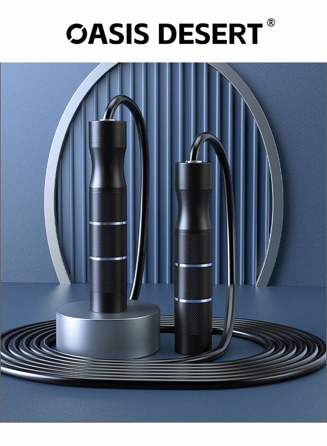 صحراء الواحة حبل القذف ذو الوزن اللياقة البدنية 3 أمتار قابل للضبط في الطول حبل ثقيل المعادن غير منزلق حبل سميك مع مقابض الألومنيوم والسيليكون القطن وحبل PVC - Image 2