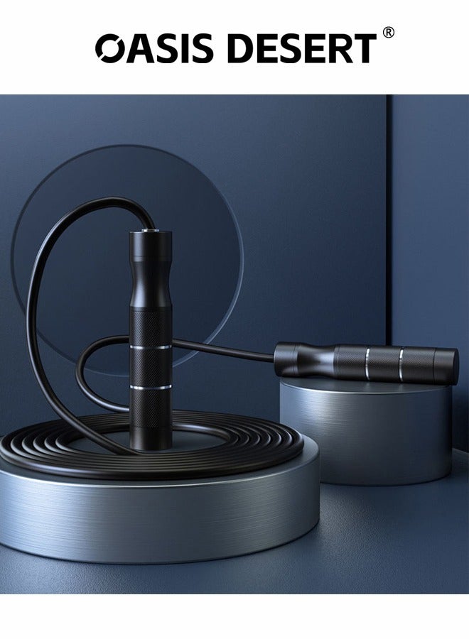 صحراء الواحة حبل القذف ذو الوزن اللياقة البدنية 3 أمتار قابل للضبط في الطول حبل ثقيل المعادن غير منزلق حبل سميك مع مقابض الألومنيوم والسيليكون القطن وحبل PVC - Image 3