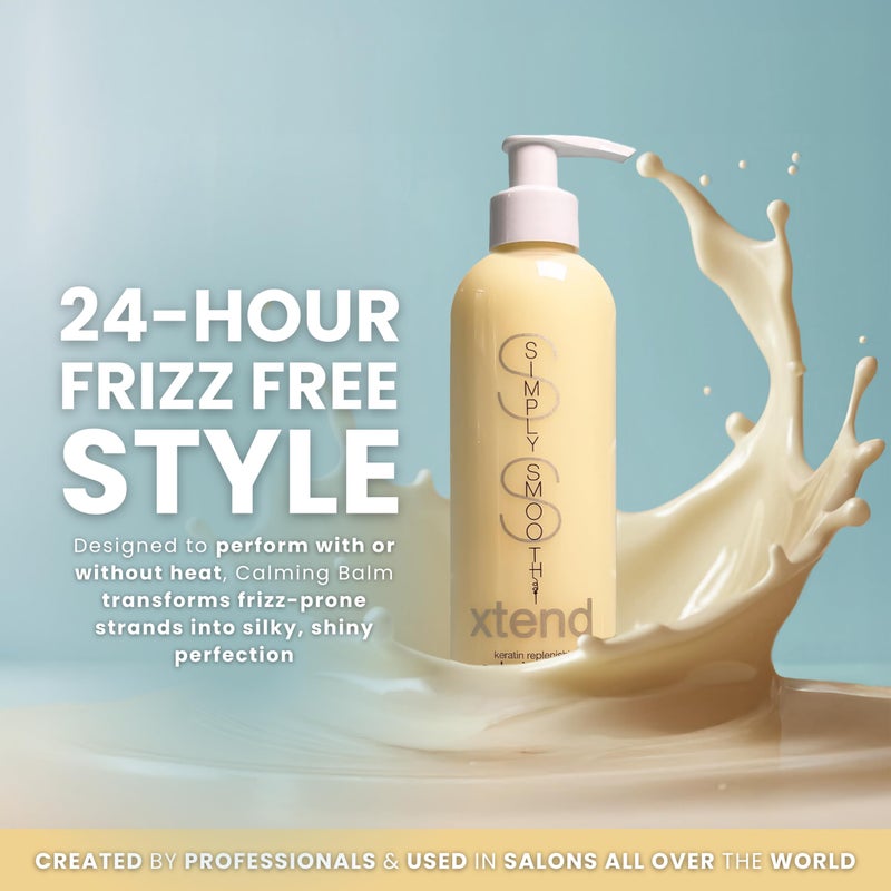 SIMPLY SMOOTH Xtend Keratin Replenishing Calming Balm Smoothing Or Curling Balm 1-Day Frizz Free Blowout Infused with Collagen To Repair Dry, Damaged, Unmanageable Hair 8.5 Oz. - Image 2
