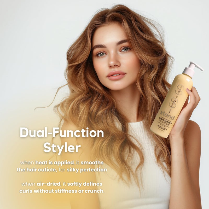 SIMPLY SMOOTH Xtend Keratin Replenishing Calming Balm Smoothing Or Curling Balm 1-Day Frizz Free Blowout Infused with Collagen To Repair Dry, Damaged, Unmanageable Hair 8.5 Oz. - Image 3