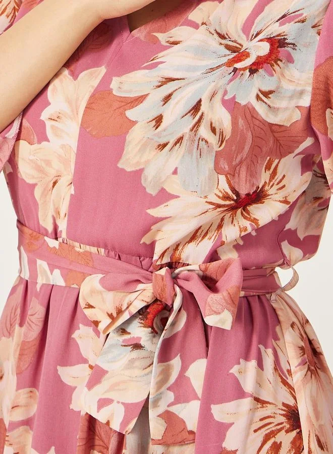 Styli Floral Print Maxi Dress