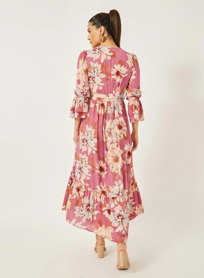 Styli Floral Print Maxi Dress