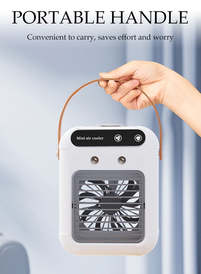 DUNISO Portable Air Conditioner Cooling Fan Rechargeable Personal Evaporative Air Cooler Fan with Handle 500ML Mini Mobile Con Humidifier Wind Speed Aircon Unit Fan for Home, Office, Bedroom, Kitchen, Camping - Image 3