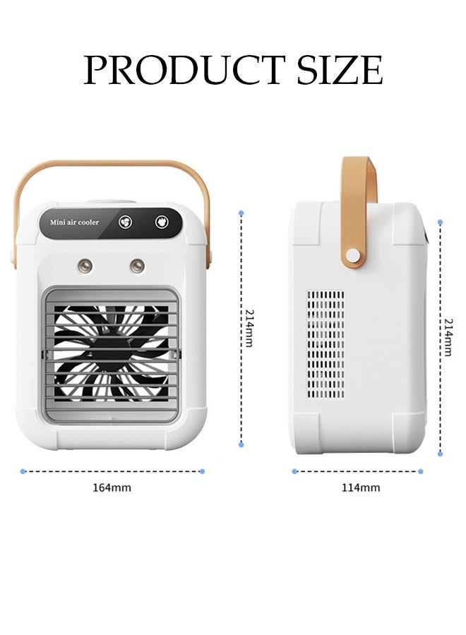 DUNISO Portable Air Conditioner Cooling Fan Rechargeable Personal Evaporative Air Cooler Fan with Handle 500ML Mini Mobile Con Humidifier Wind Speed Aircon Unit Fan for Home, Office, Bedroom, Kitchen, Camping - Image 4