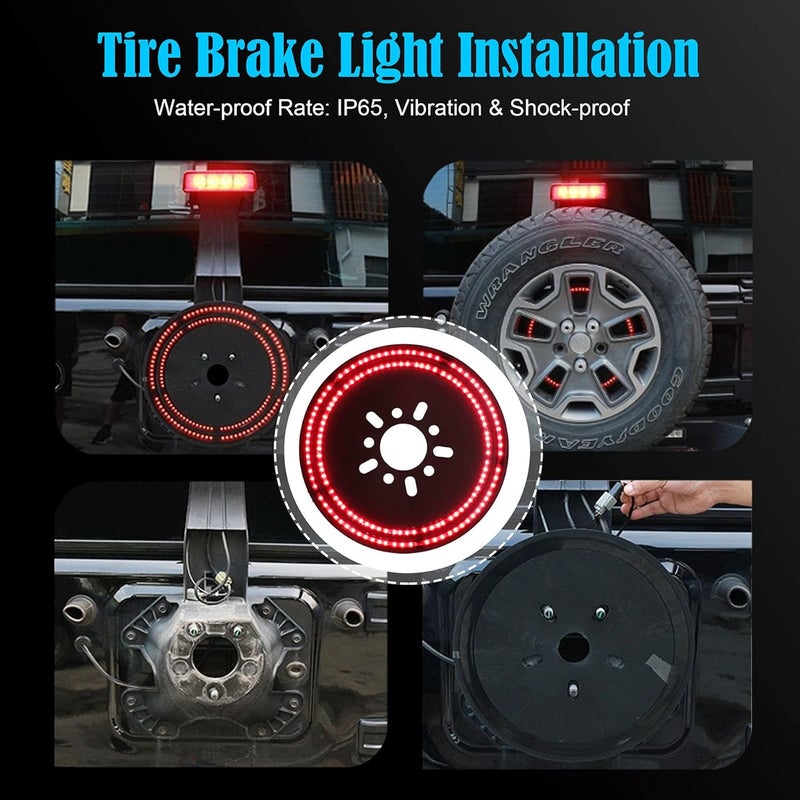 Tresound Spare Tire Brake Light for Jeep Wrangler 1990-2021 - Double Red LED - Image 3