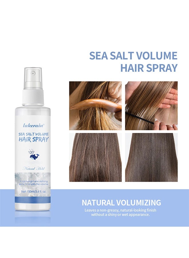 lakerain Sea Salt Volume Hair Spray Sea Salt Spray for Hair Men and Women Beach Wave Spray Increase Hair Shine Subtle Hold and Natural Shine Hair Volumizing Spray Hair Styling for Texture and Thickness Saltwater Spray-100ml - Image 5