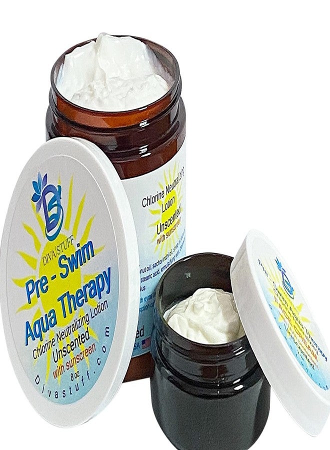 ديفا ستوف مجموعة ديفا ستاف المكونة من قطعتين (لوشن وكريم للوجه) لوشن للجسم والوجه قبل السباحة، معادِل للكلور، يحمي البشرة من الكلور ومياه البحر، صنع في الولايات المتحدة الأمريكية، واقي شمسي بدون رائحة - Image 1