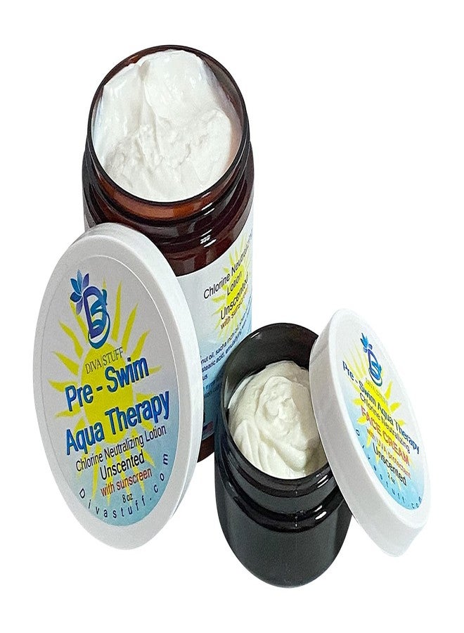 ديفا ستوف مجموعة ديفا ستاف المكونة من قطعتين (لوشن وكريم للوجه) لوشن للجسم والوجه قبل السباحة، معادِل للكلور، يحمي البشرة من الكلور ومياه البحر، صنع في الولايات المتحدة الأمريكية، واقي شمسي بدون رائحة - Image 3