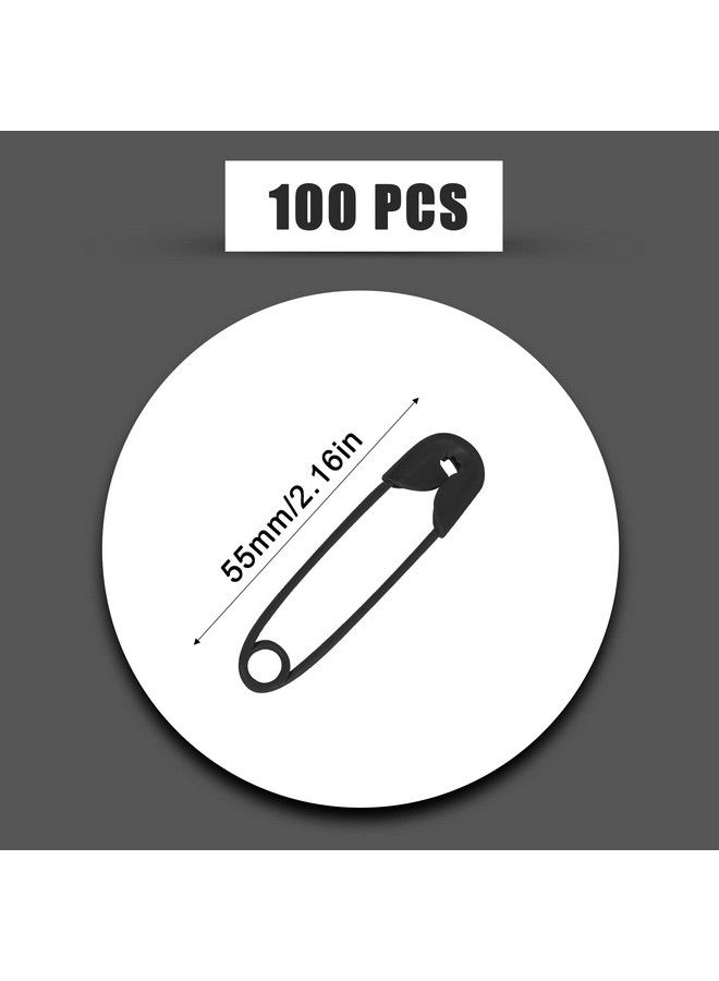 KINBOM 100 Pcs Safety Pins 2.2Inch Long Black Safety Pins Large Metal Safety Pins Bulk For Art Craft Clothes Sewing Jewelry Making - Image 3